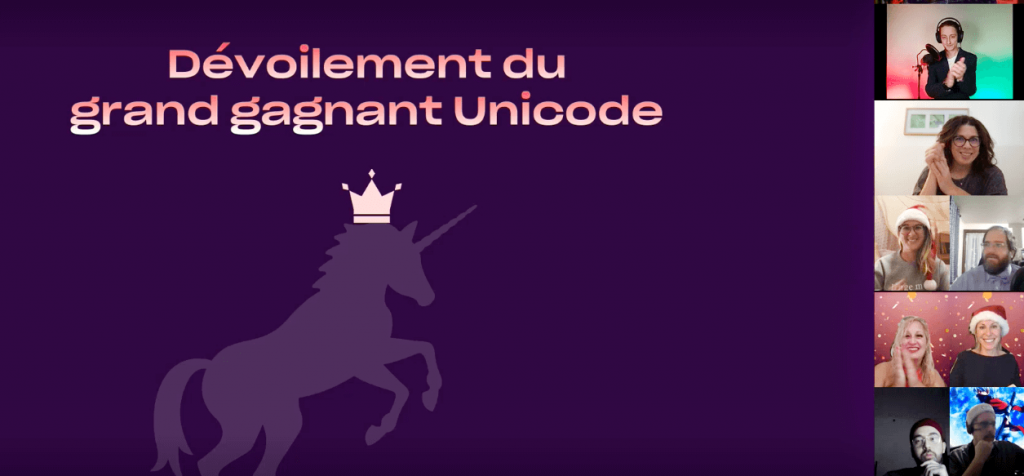 Unicode-dévoilement-gagnant